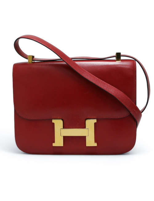 Constance HERMES cuir box rouge H