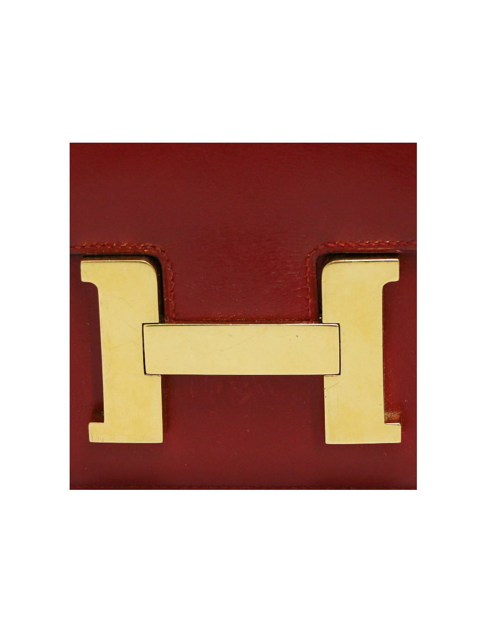 Constance HERMES cuir box rouge H