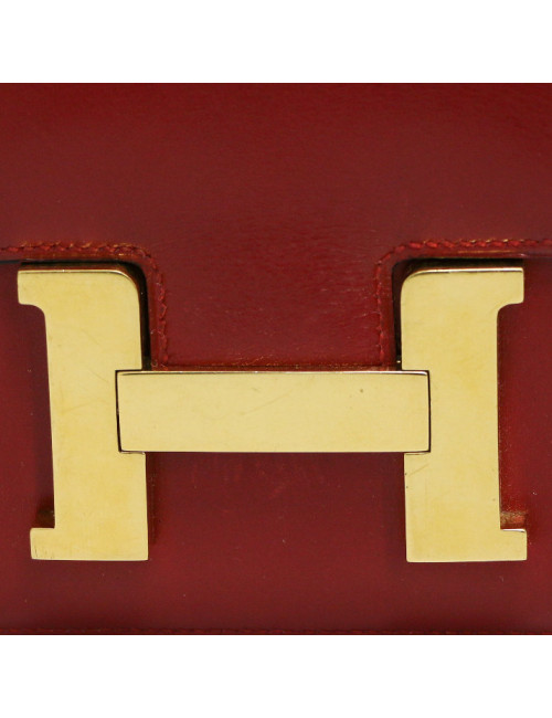 Constance HERMES cuir box rouge H