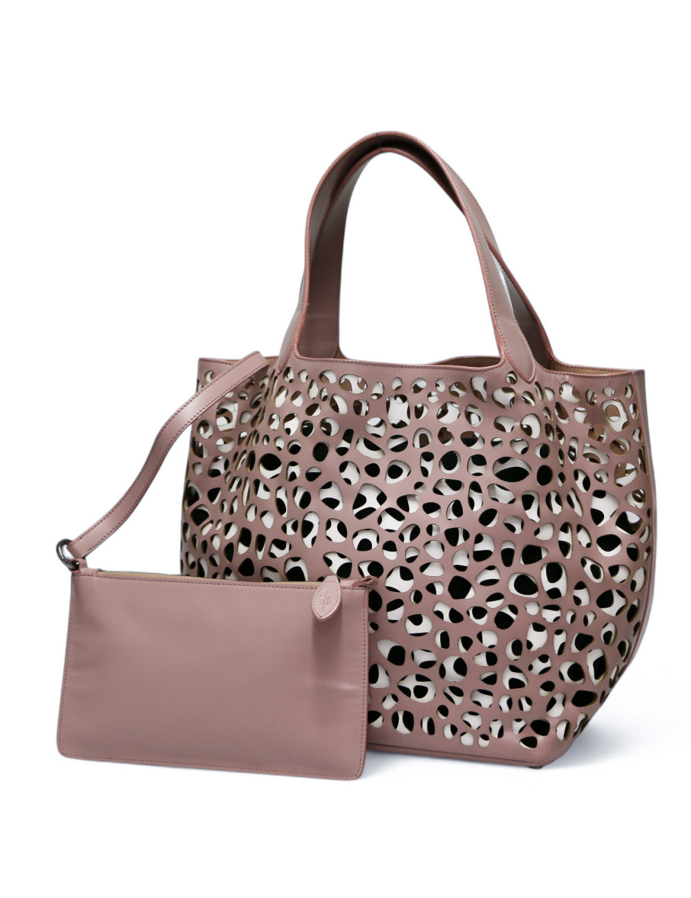 Cabas ALAIA perforé vieux rose