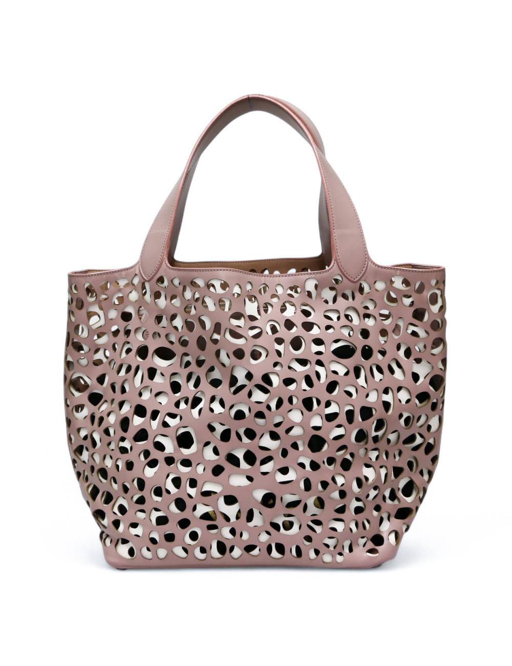 Cabas ALAIA perforé vieux rose