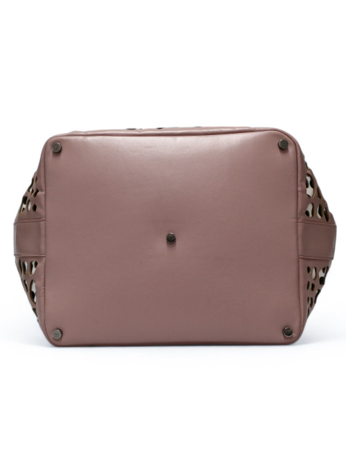 Cabas ALAIA perforé vieux rose