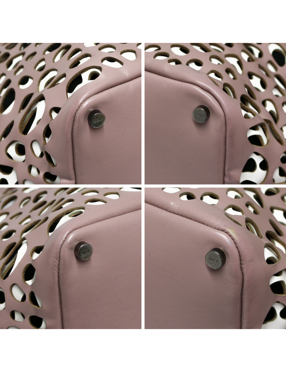 Cabas ALAIA perforé vieux rose