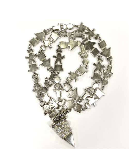 Robe pull T 38 CHANEL laine noire et blanche imprimé géométrique