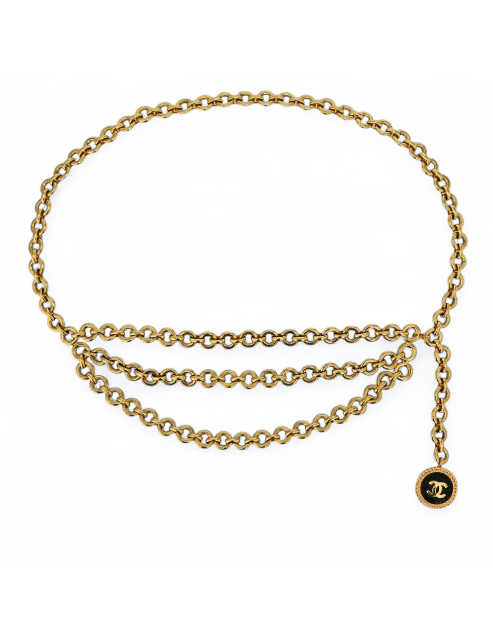 Ceinture CHANEL triple rangs dorés Vintage