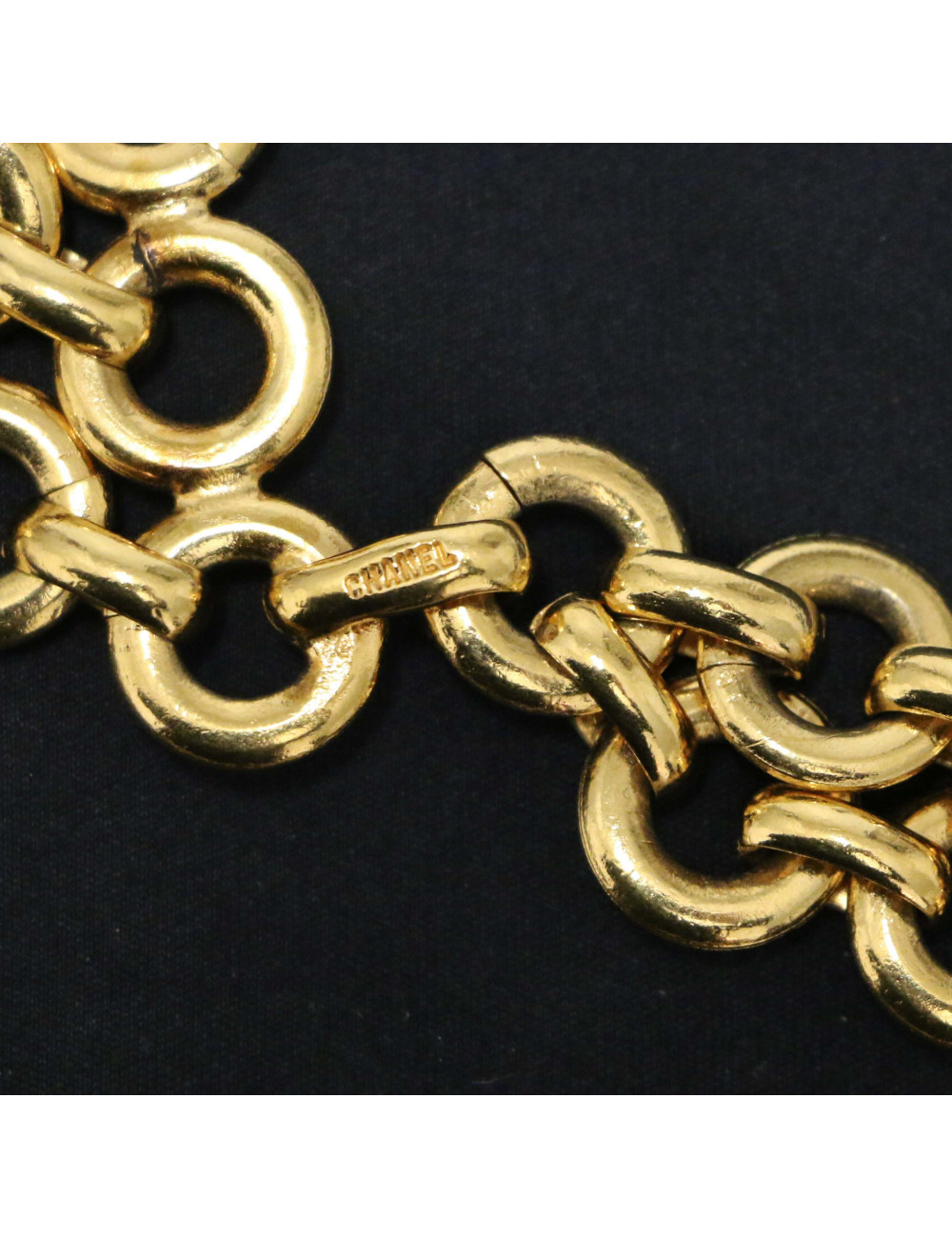 Ceinture CHANEL triple rangs dorés Vintage