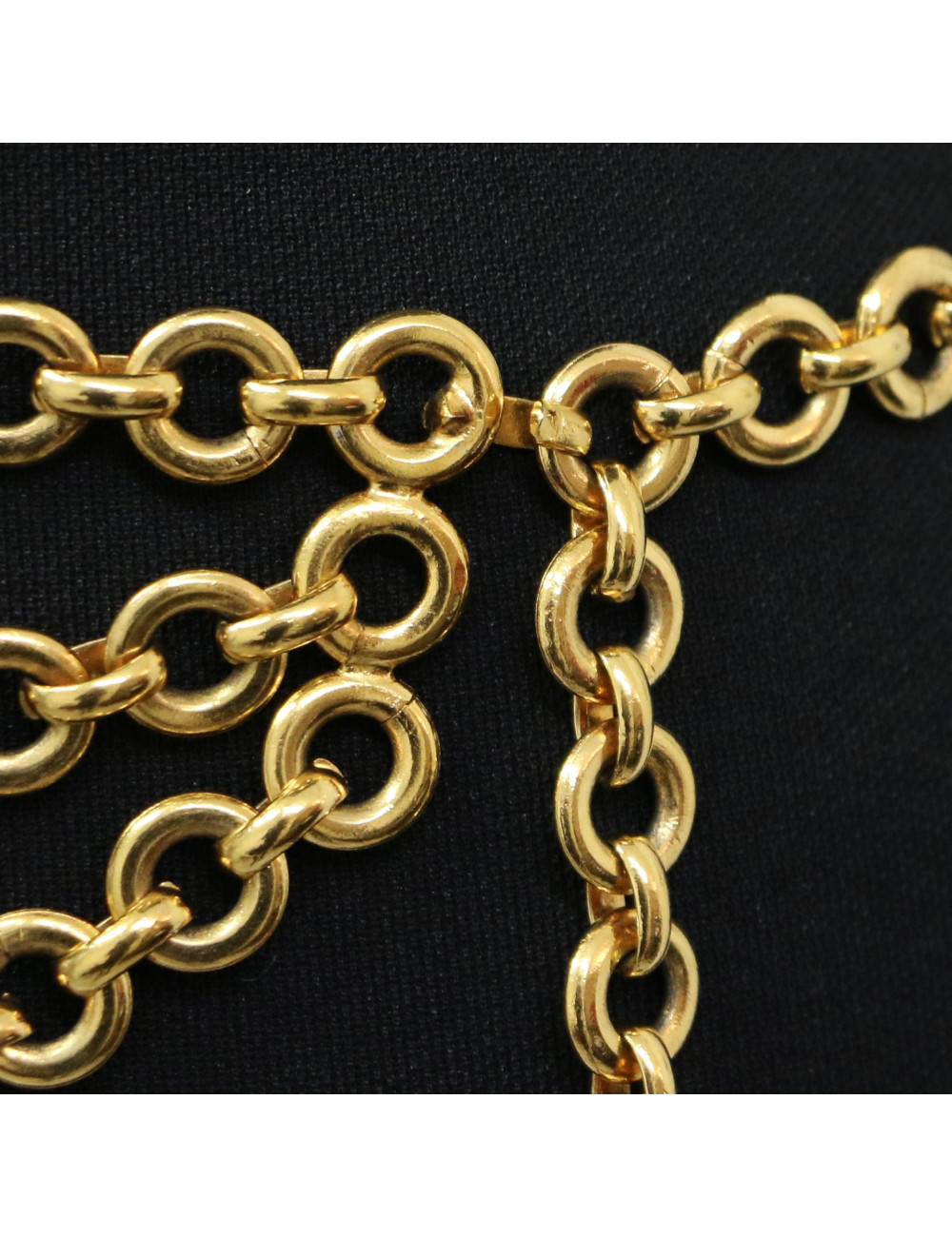 Ceinture CHANEL triple rangs dorés Vintage