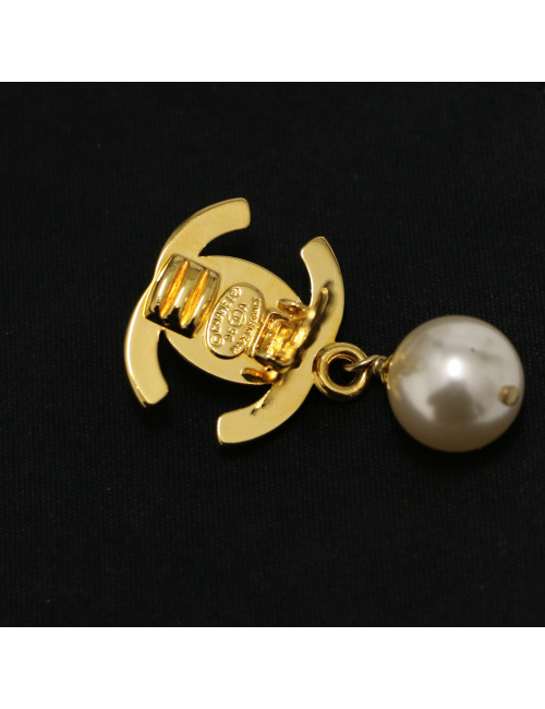 Clips CC Turnlock CHANEL perle pendante
