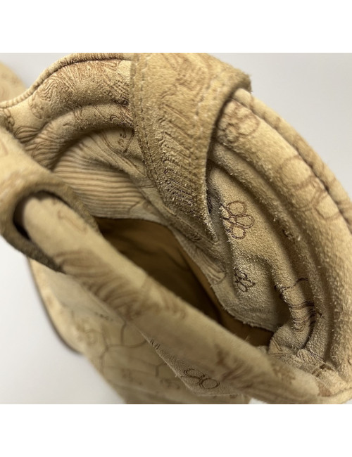 Santiags T36 JOHN GALLIANO daim beige impressions 