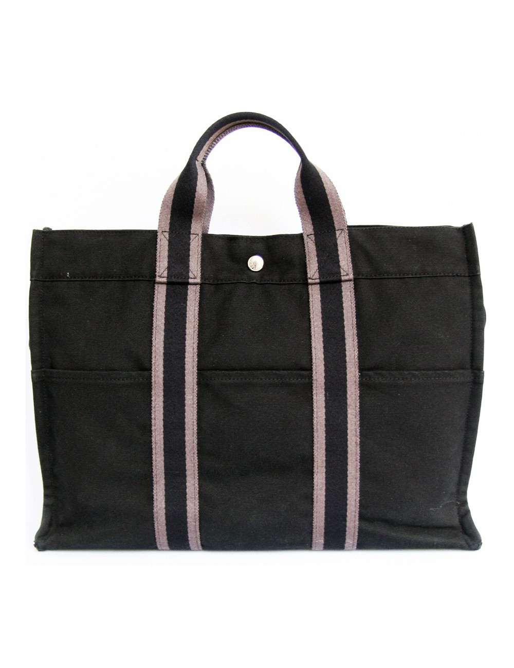 Sac garden party HERMES toile noire