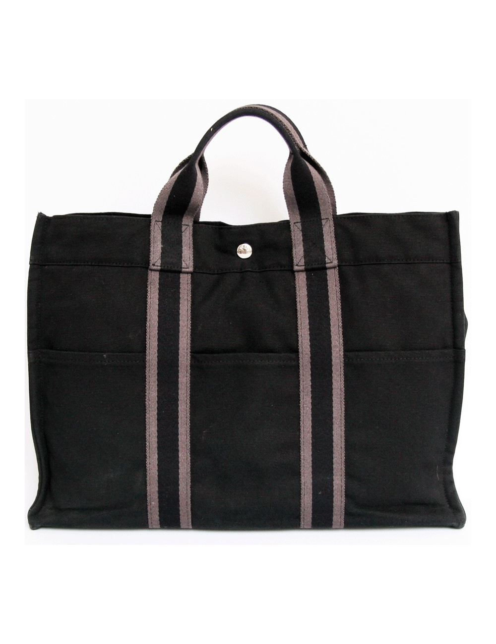 Sac garden party HERMES toile noire