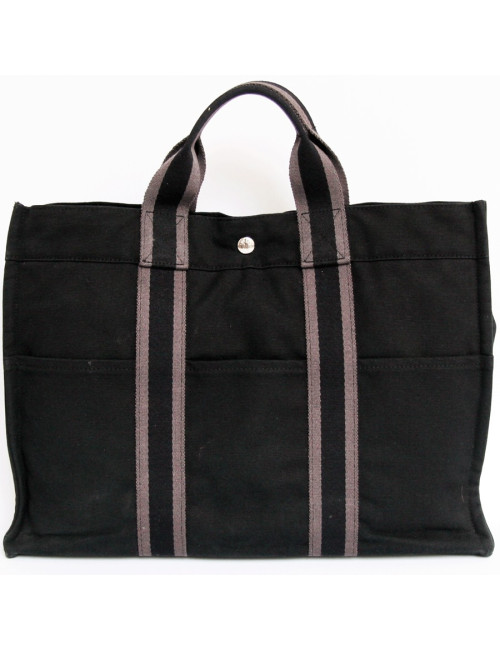 Sac garden party HERMES toile noire