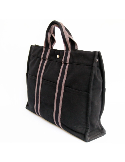 Sac garden party HERMES toile noire