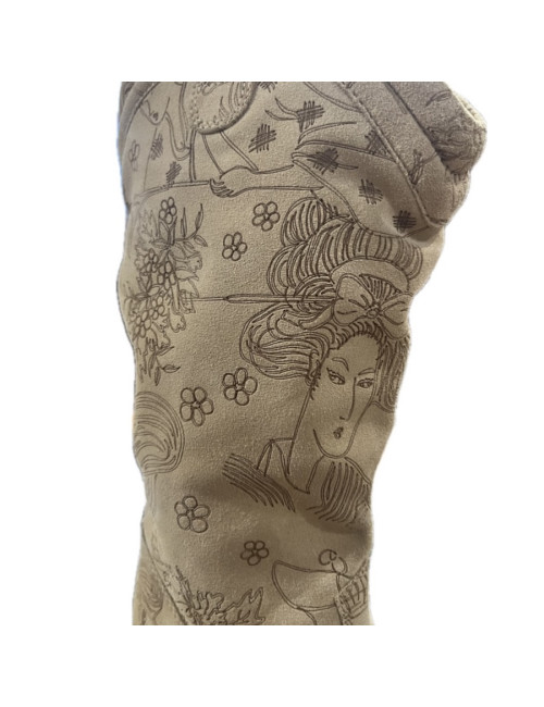 Santiags T36 JOHN GALLIANO daim beige impressions 