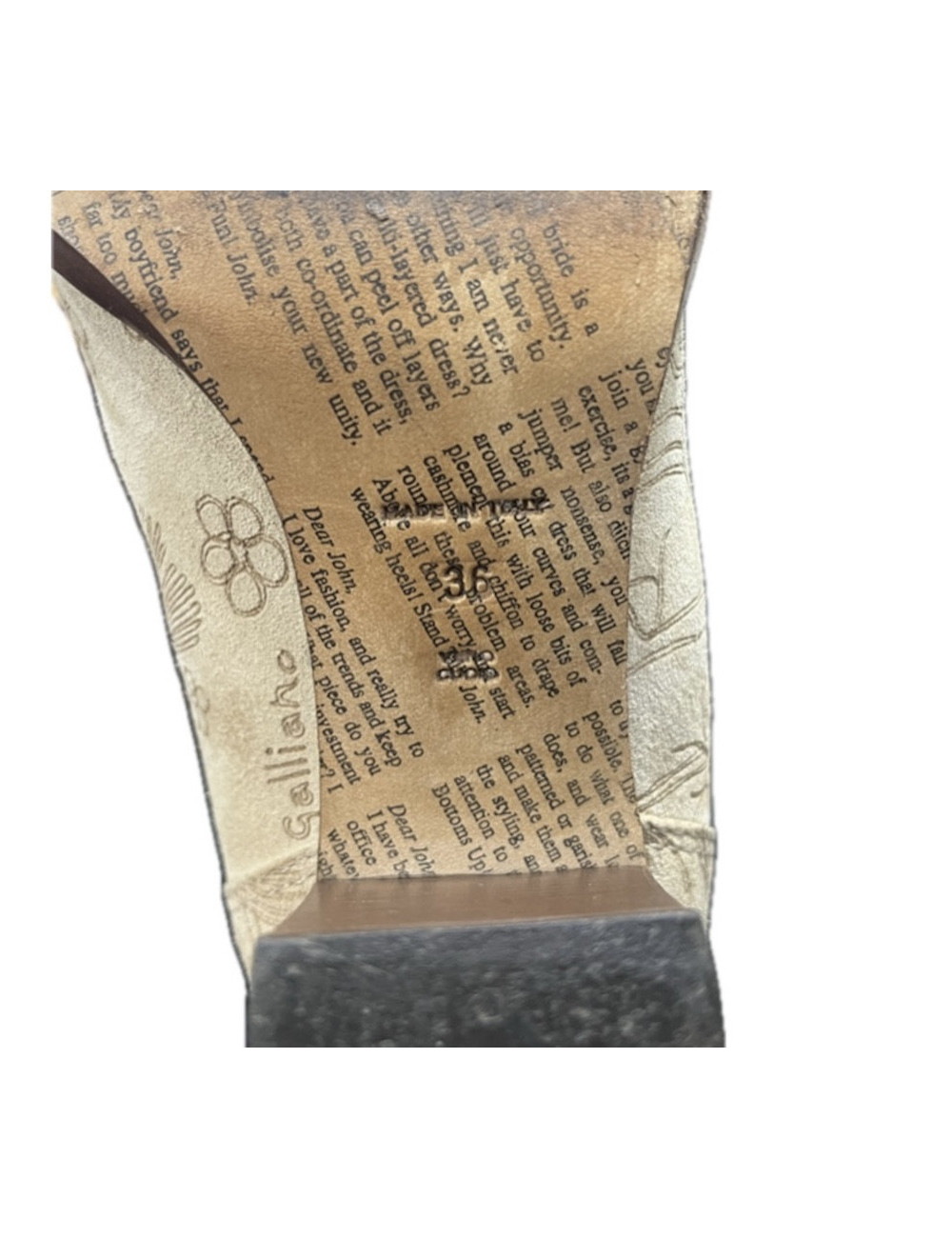 Santiags T36 JOHN GALLIANO daim beige impressions 