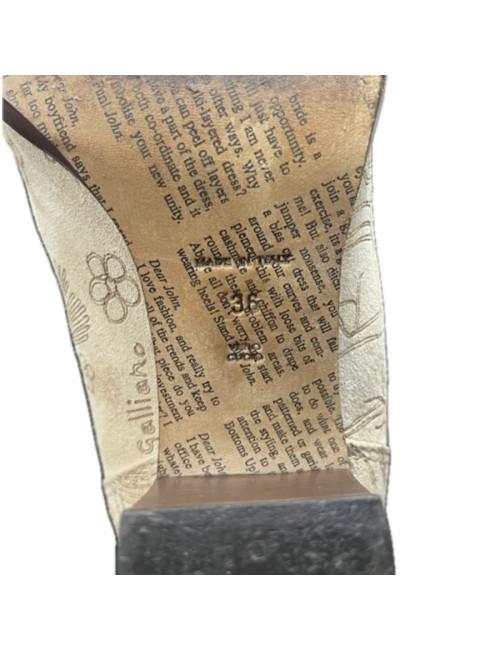 Santiags T36 JOHN GALLIANO daim beige impressions 