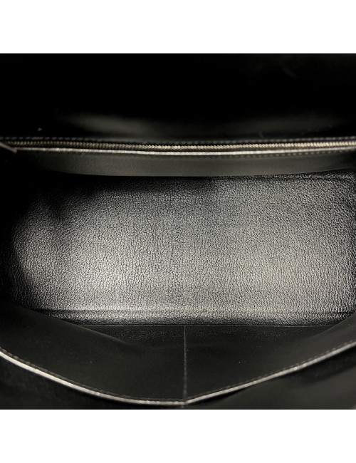 Kelly 35 box noir bijouterie argent