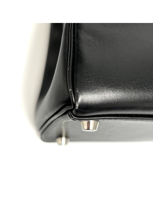 Kelly 35 box noir bijouterie argent