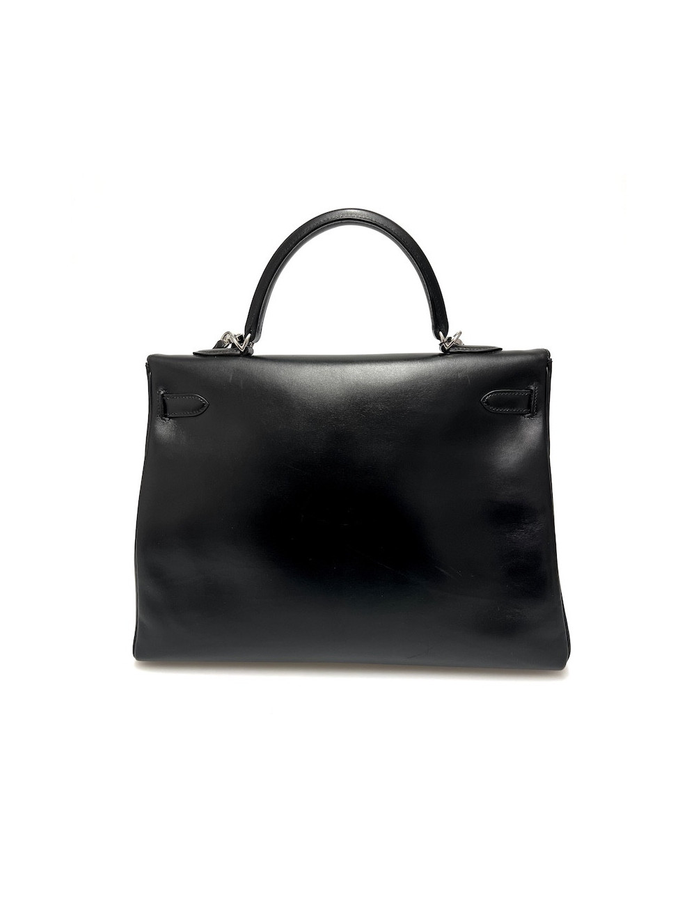 Kelly 35 box noir bijouterie argent