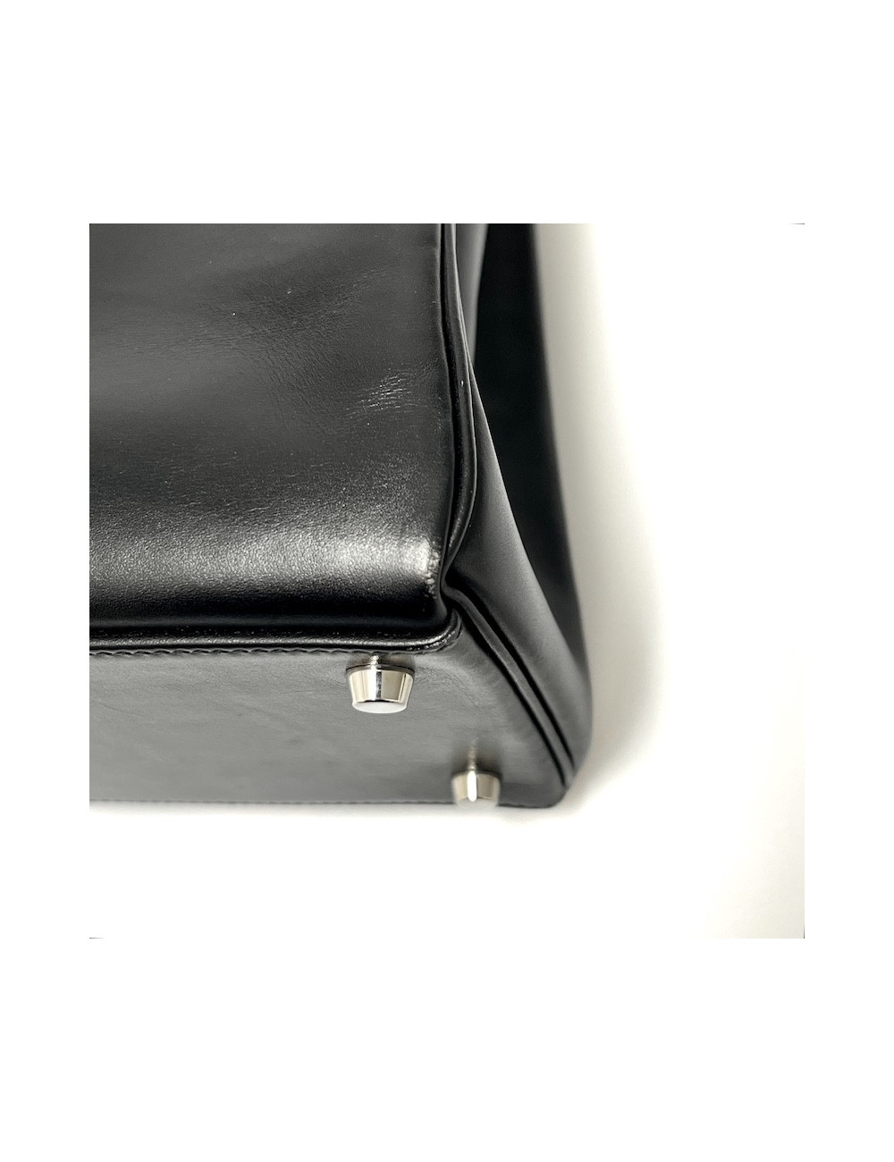 Kelly 35 box noir bijouterie argent