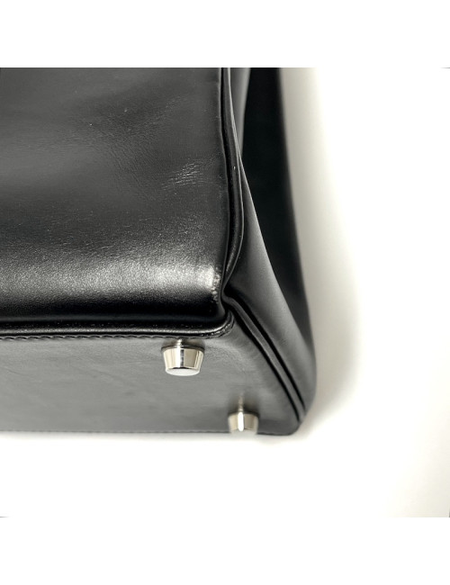 Kelly 35 box noir bijouterie argent