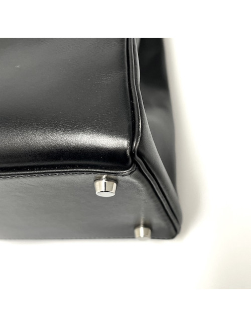 Kelly 35 box noir bijouterie argent