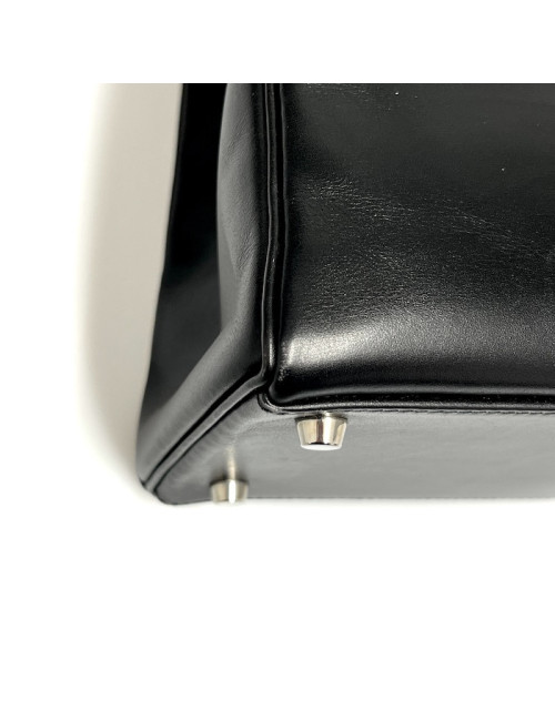 Kelly 35 box noir bijouterie argent