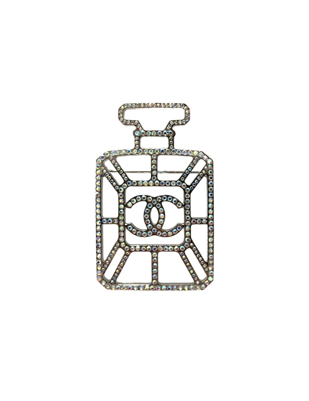 Broche CHANEL flacon de parfum cristaux