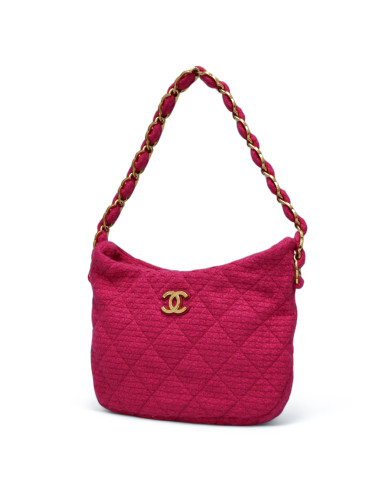 Sac CHANEL Hobo tweed rose
