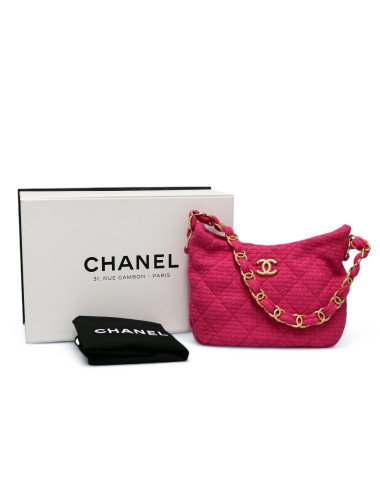 Sac CHANEL Hobo tweed rose 2
