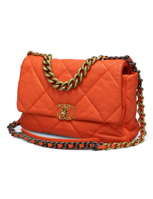 Sac  à rabat 19 CHANEL orange