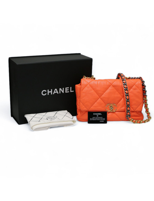 Sac  à rabat 19 CHANEL orange
