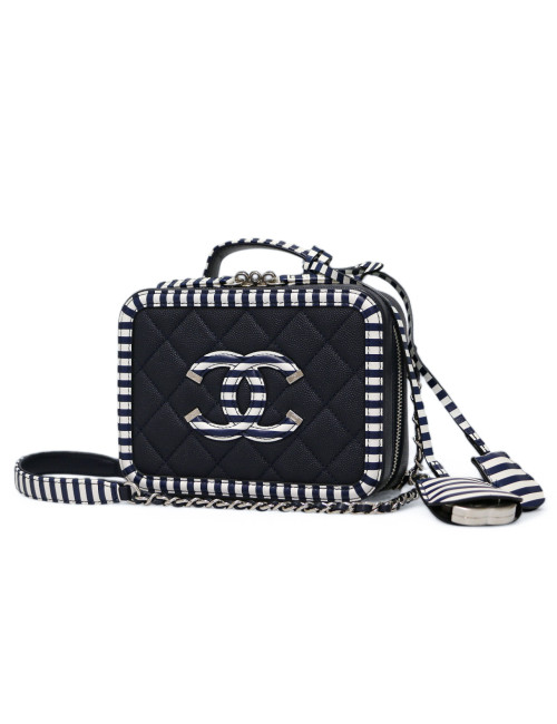Sac caméra CHANEL bleu blanc