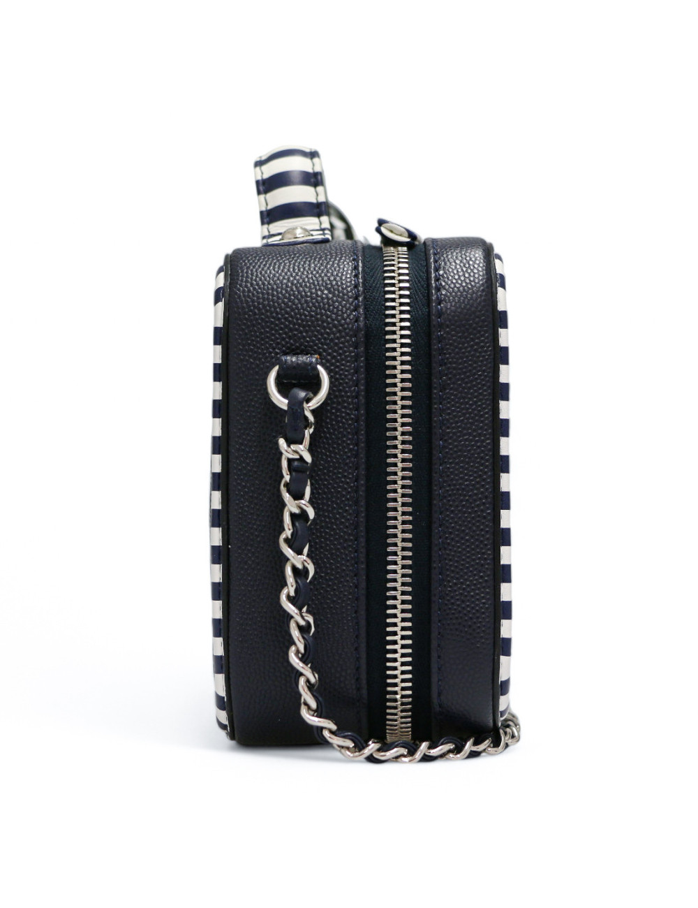 Sac vanity CHANEL bleu blanc