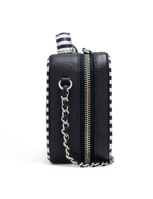 Sac vanity CHANEL bleu blanc