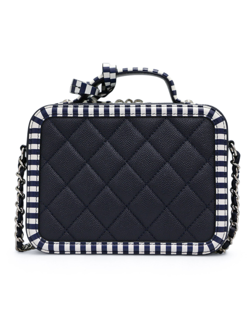 Sac vanity CHANEL bleu blanc