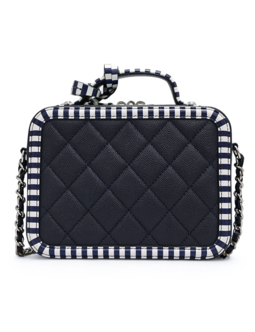 Sac vanity CHANEL bleu blanc