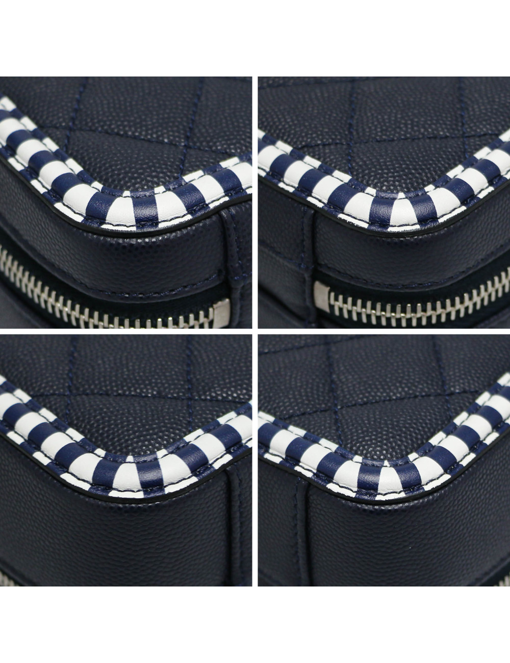 Sac vanity CHANEL bleu blanc