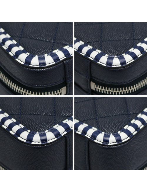 Sac vanity CHANEL bleu blanc