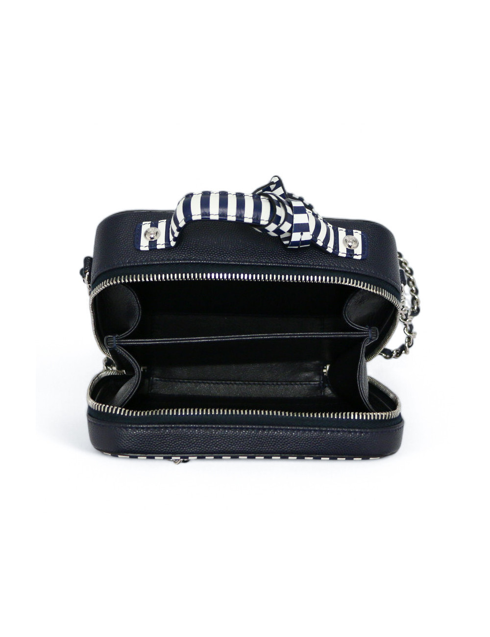 Sac vanity CHANEL bleu blanc