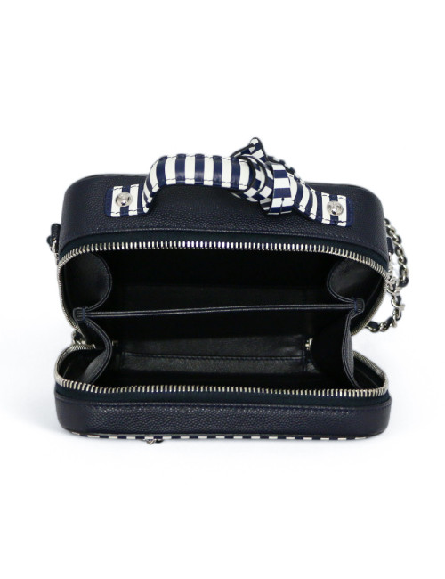 Sac vanity CHANEL bleu blanc