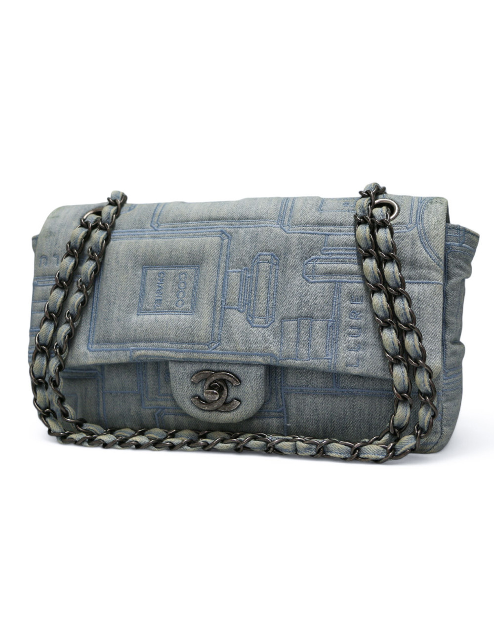 Sac CHANEL denim bleu clair