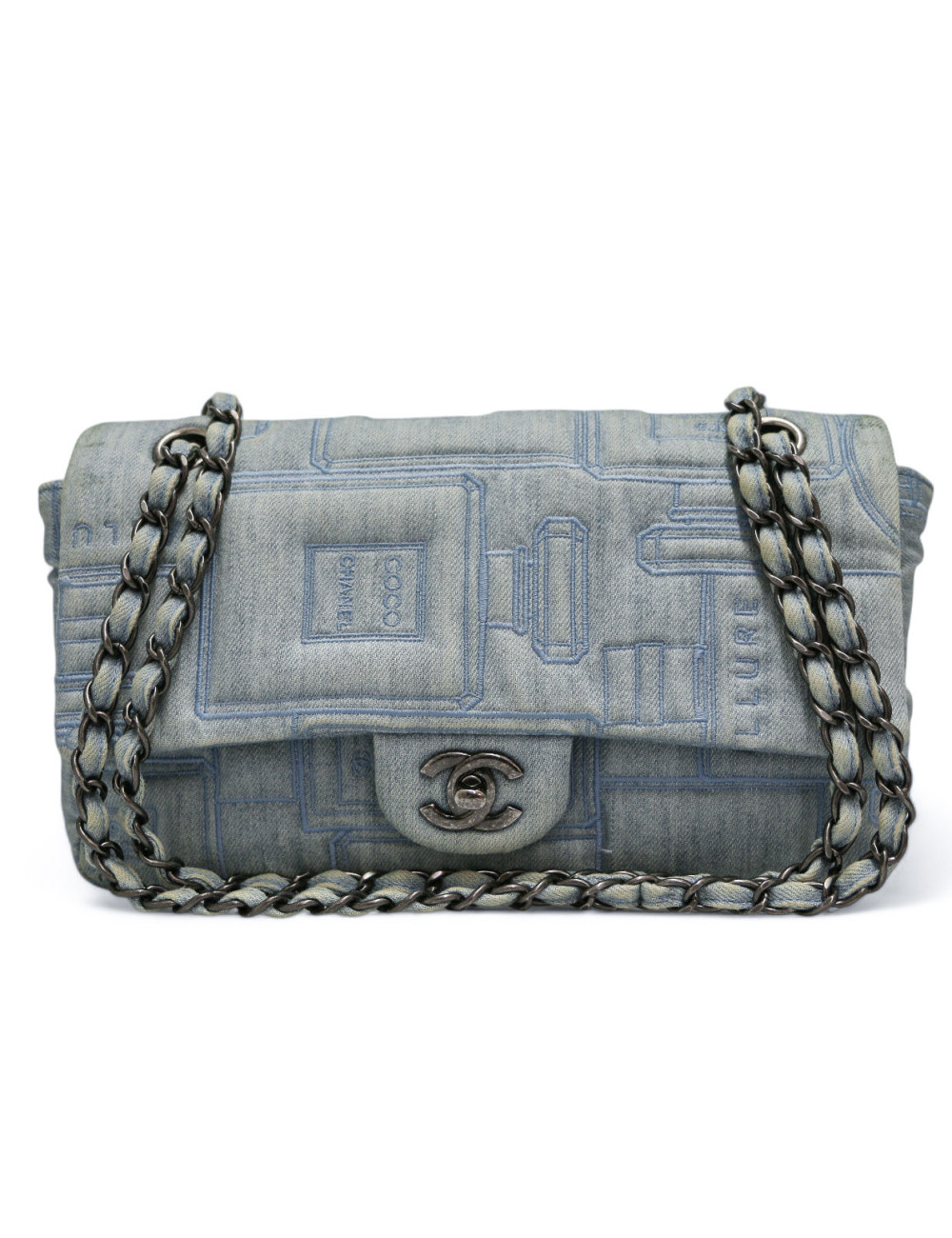 Sac CHANEL denim bleu clair