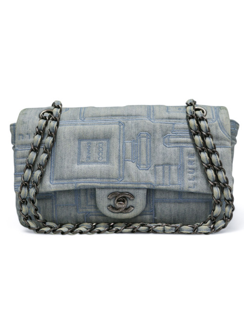 Sac CHANEL denim bleu clair