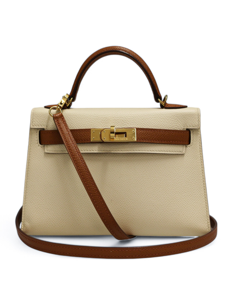 Kelly 20 HERMES sellier Epsom craie