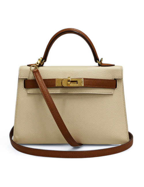 Kelly 20 HERMES sellier Epsom craie