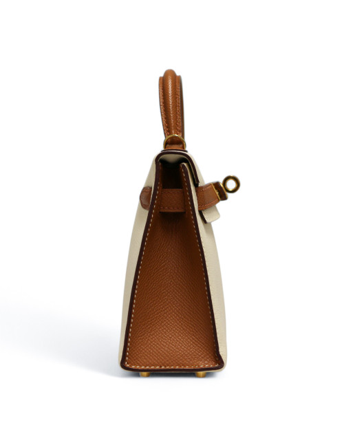 Kelly 20 HERMES sellier Epsom craie