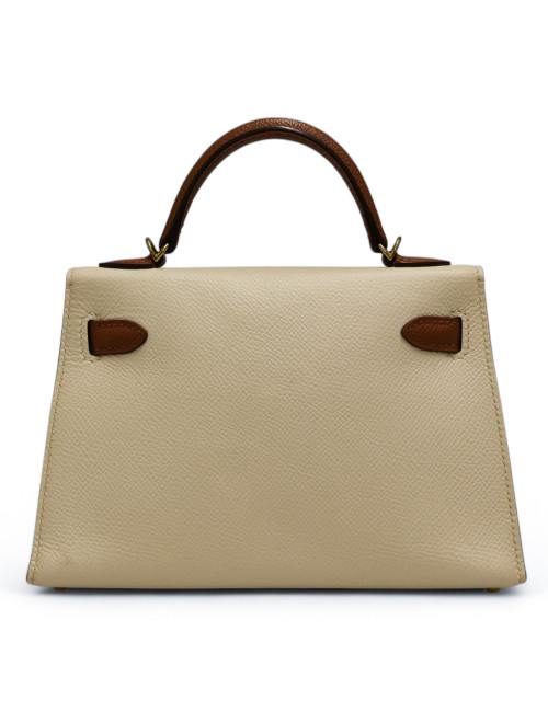 Kelly 20 HERMES sellier Epsom craie