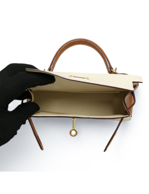 Kelly 20 HERMES sellier Epsom craie