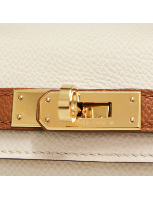 Kelly 20 HERMES sellier Epsom craie